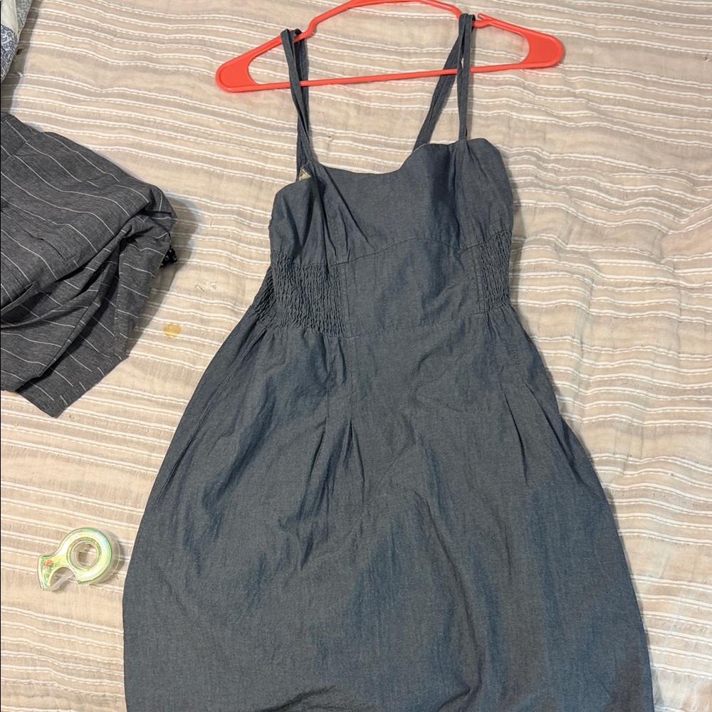 Mossimo Supply Co. Black Smocked-Waist Midi Dress